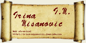 Irina Mišanović vizit kartica